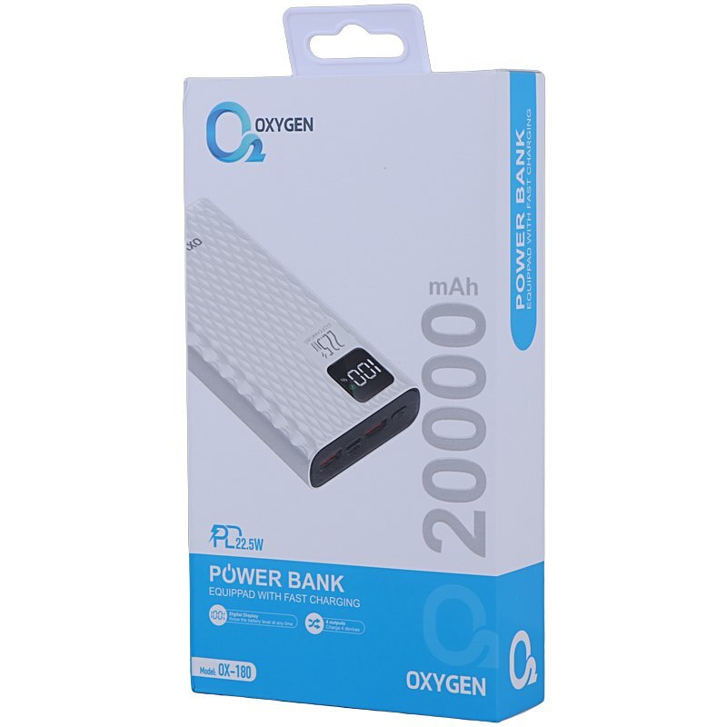 قیمت پاوربانک 20000 میلی آمپر اکسیژن مدل OX180